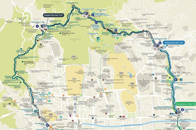 Private Seoul Wall Trekking [Inwangsan, Bugaksan, Naksan Park, N-Seoul Tower] - Essential Hiking Information